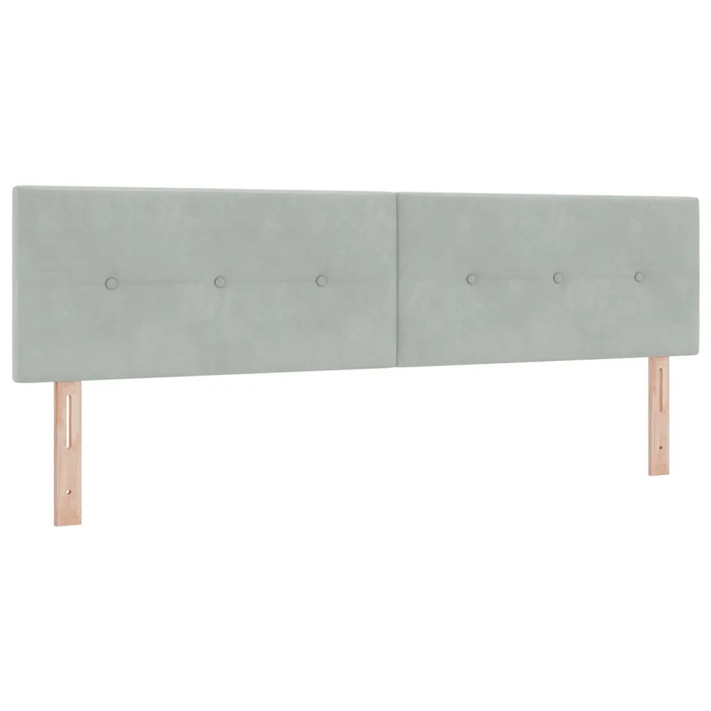 Letto a Sorgente LED con led Grigio chiaro 180 x 200 cm Velluto