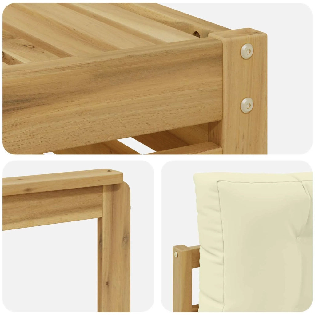 Set di divani da esterno 4 pz Bianco e Crema Poliestere 3390270