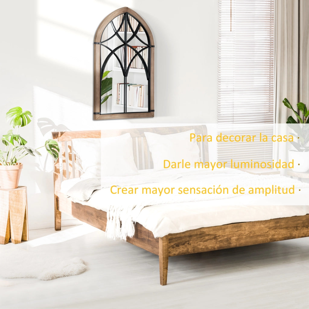 Specchio da Parete in Legno ¨C Minimal ¨C Marrone 93x60 cm
