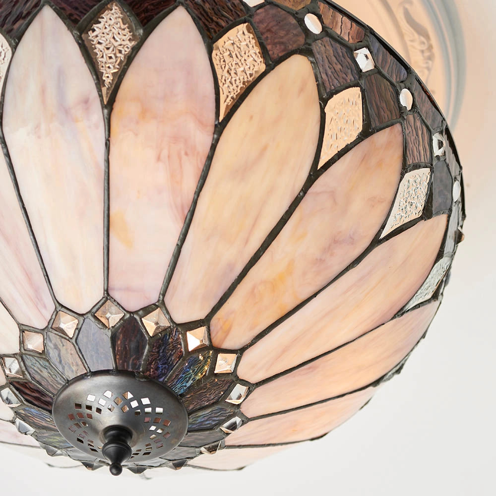 Plafoniera Art Déco multicolor 40cm Tiffany 3xE27 Brooklyn