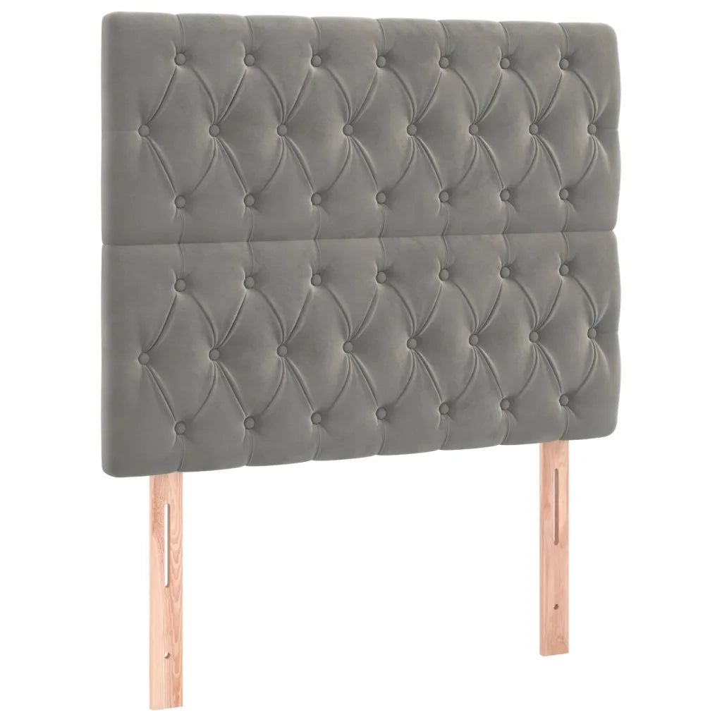 Testiera Grigio Chiaro 100x7x118/128 cm Velluto 3116710