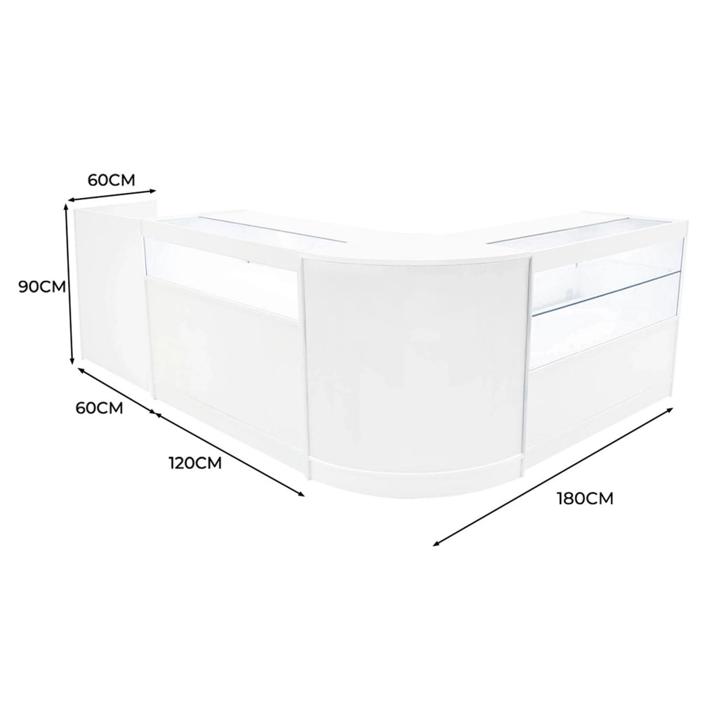 Set Banconi Bianco Gravity LED B1200 C1200 CM60 TB60 con Vetrina e Serratura