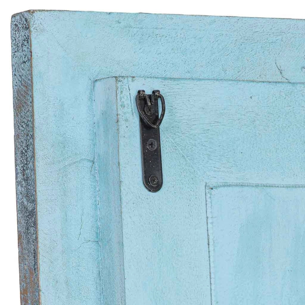Specchio in legno blu artigianale 60x5x60h cm
