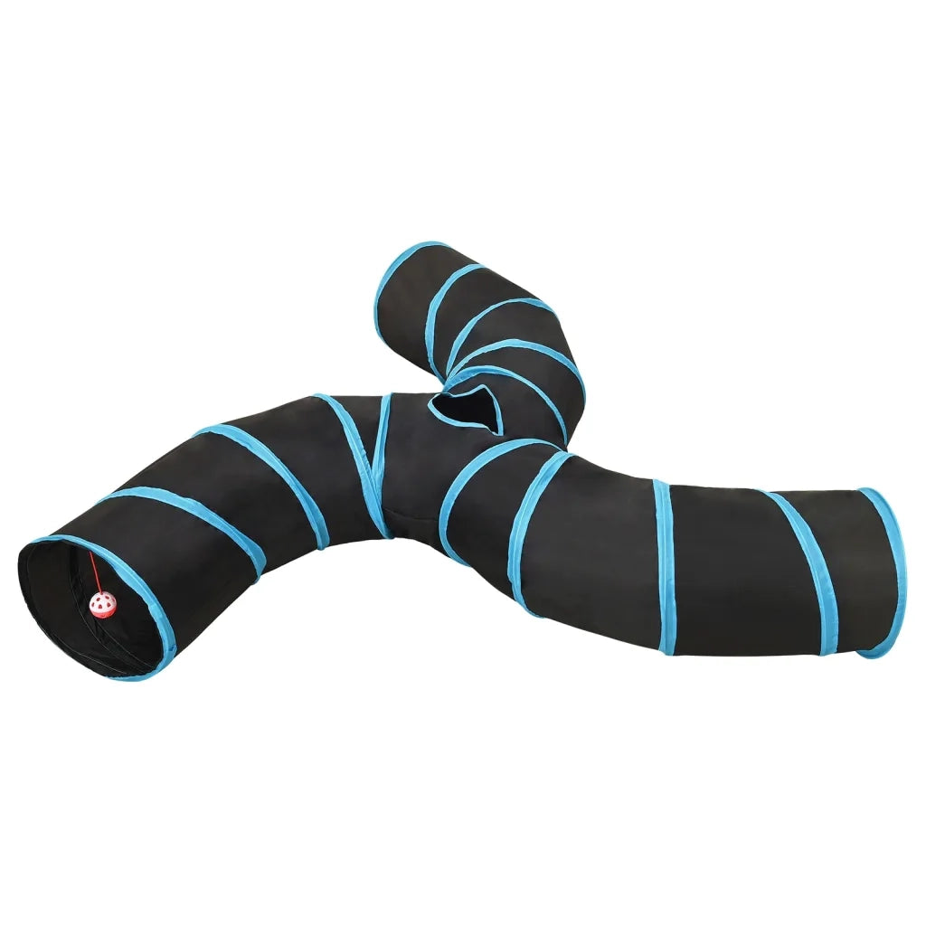 Tunnel per Gatti a 3 Vie Nero e Blu 25 cm in Poliestere CFW5378851