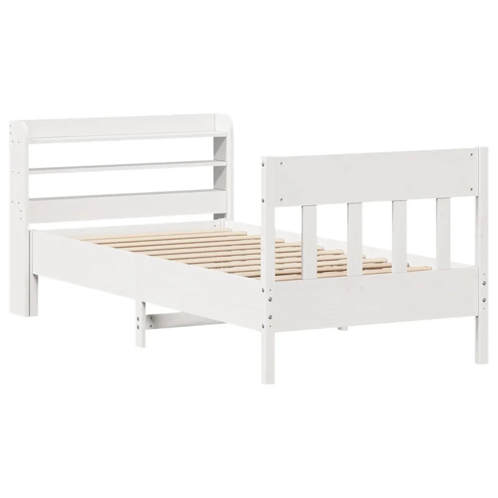 Giroletto senza Materasso Bianco 100x200 cm Legno Massello Pino