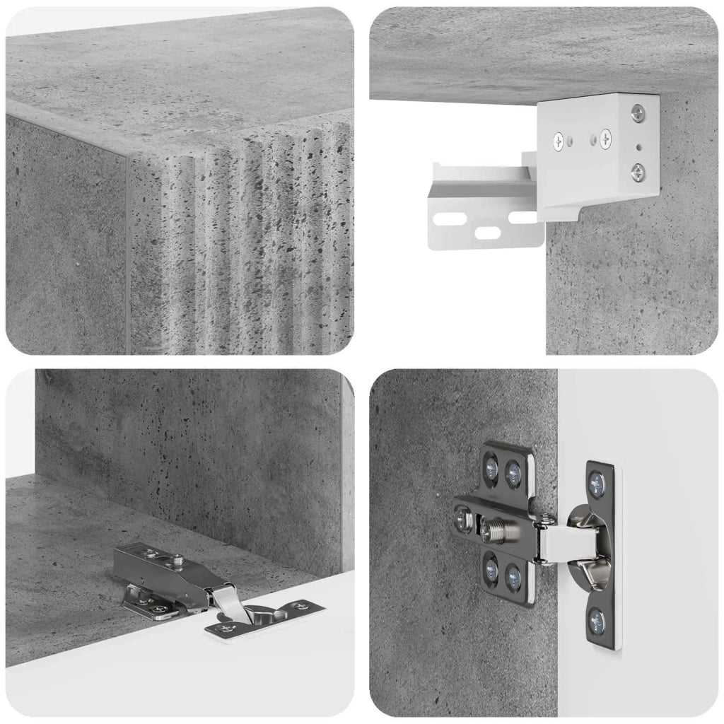Set mobile TV 6 pcs Grigio cemento Legno multistrato 3409126