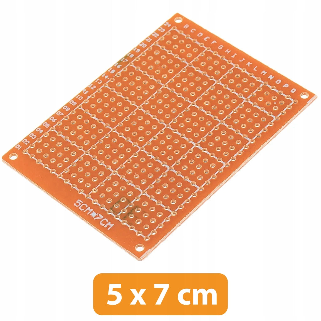 Piastra Prototipo Universale 50x70 mm – Montaggio THT, Fori 2,54 mm | Elettronica Fai-da-te | Alta Qualità, Versatilità