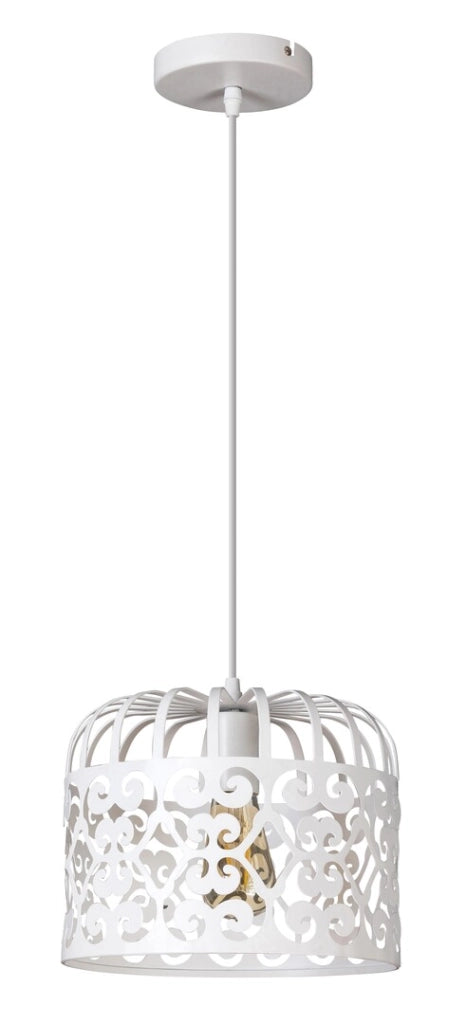 Lampada sospensione vintage Rabalux Alessandra bianca E27 Ø26cm