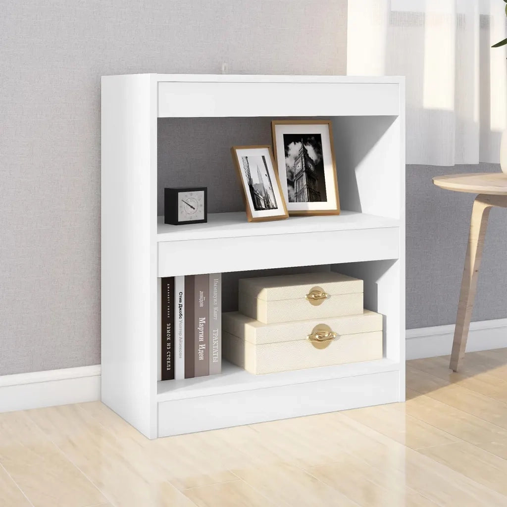 Libreria Divisorio-Scaffale per Libri-Mobile di Stoccaggio Bianco 60x30x72 cm