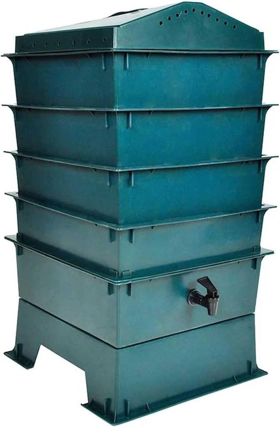 Cassa per compost - Cassa per rifiuti - Trattamento dei rifiuti - Quattro strati - 42x42x60 cm