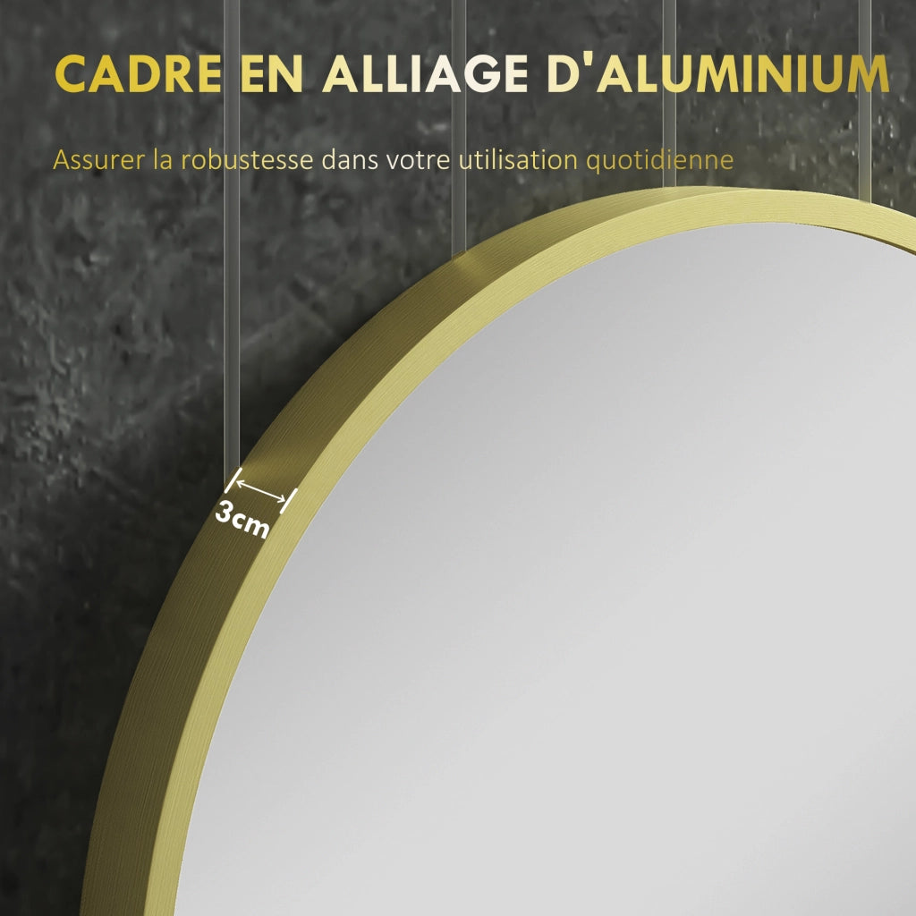 Specchio Ovale da Parete ¨C Xylo ¨C Cornice Alluminio Dorato 40x70cm