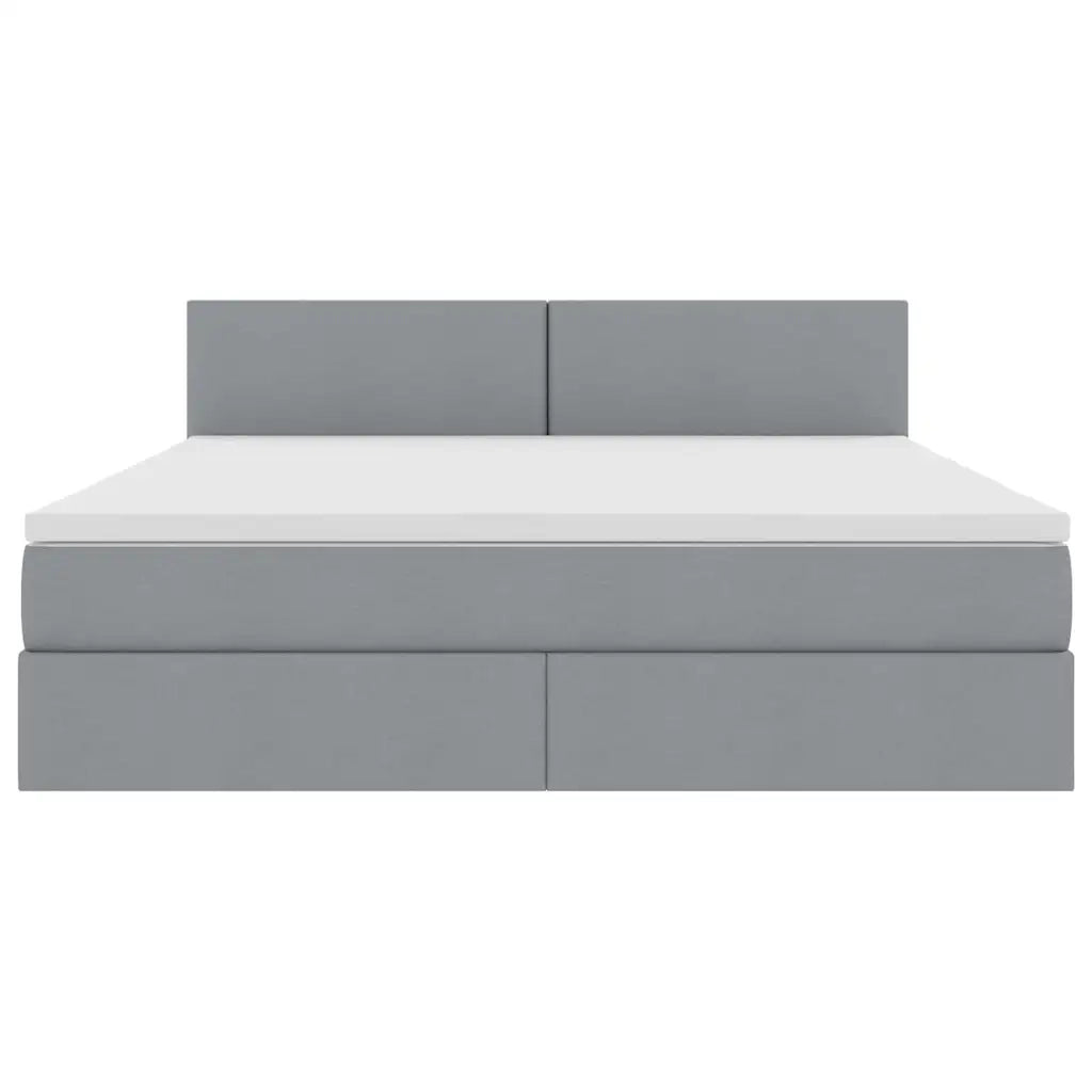 Letto con contenitore e LED Grigio chiaro 160 x 200 cm Tessuto 3371091