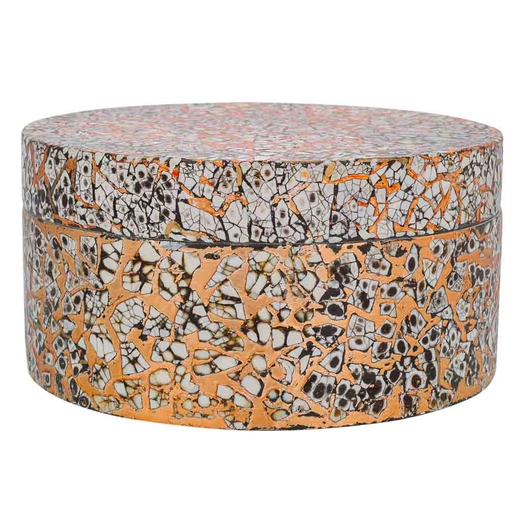 Scatola in ceramica marrone 20x20x10h