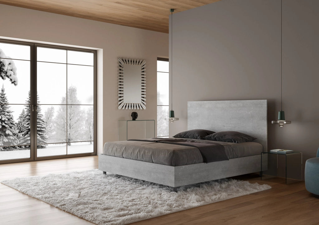 BS COM Letto matrimoniale contenitore 160x190 cemento
