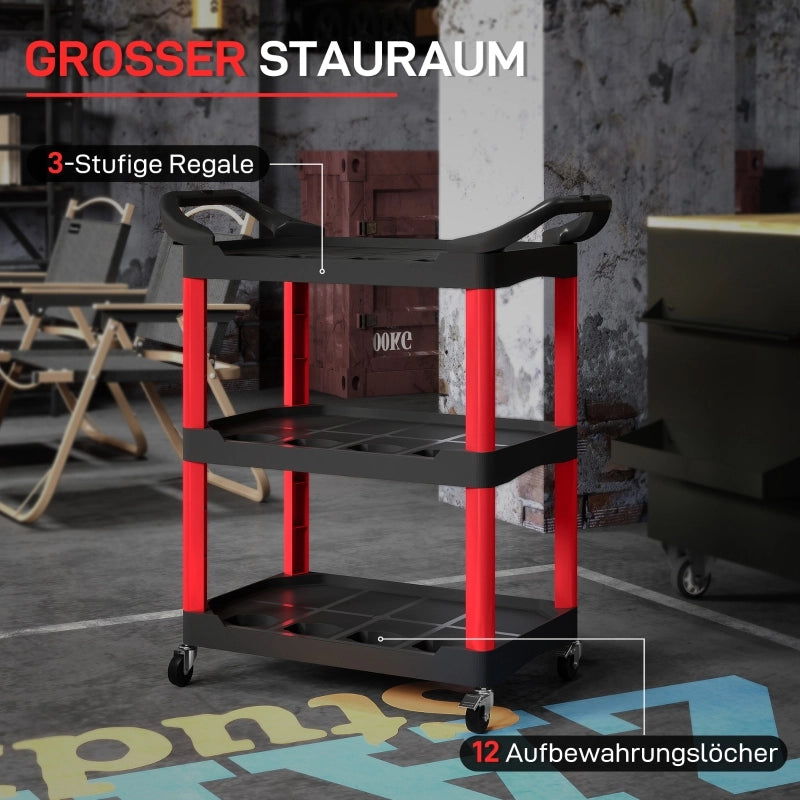 CARRELLO DA OFFICINA 83x43x97 cm Nero in plastica