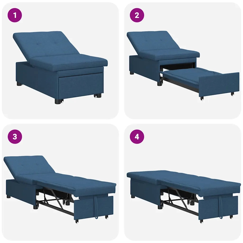 Divano Letto Estraibile Blu 194 x 50 x 82 cm Tessuto 42008589