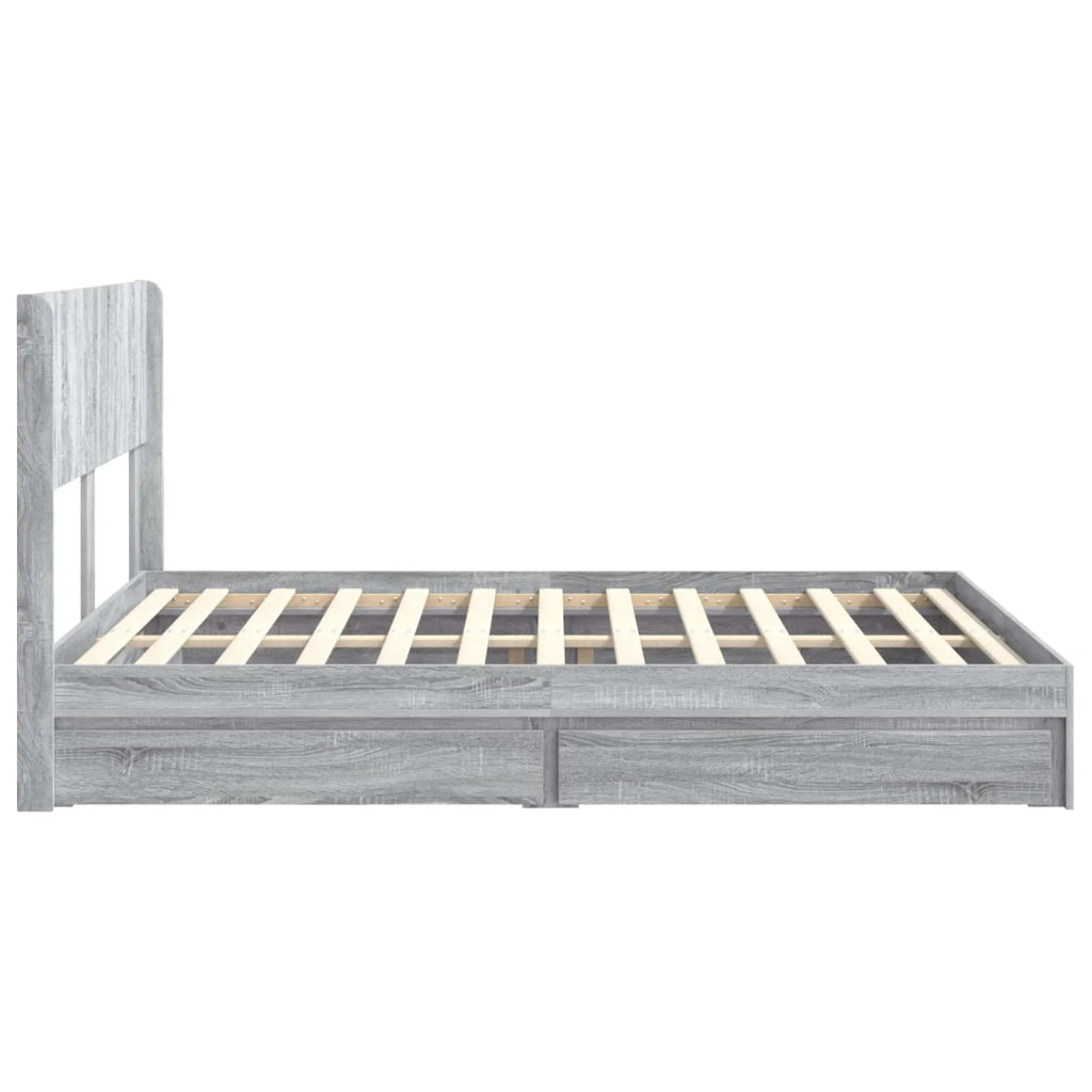 Struttura del letto con stoccaggio e testata Sonoma grigio 3414382