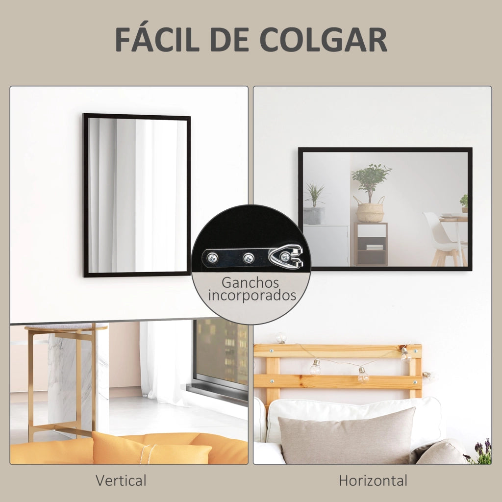 Specchio Rettangolare da Bagno ¨C Xylo ¨C Nero 50x70 cm