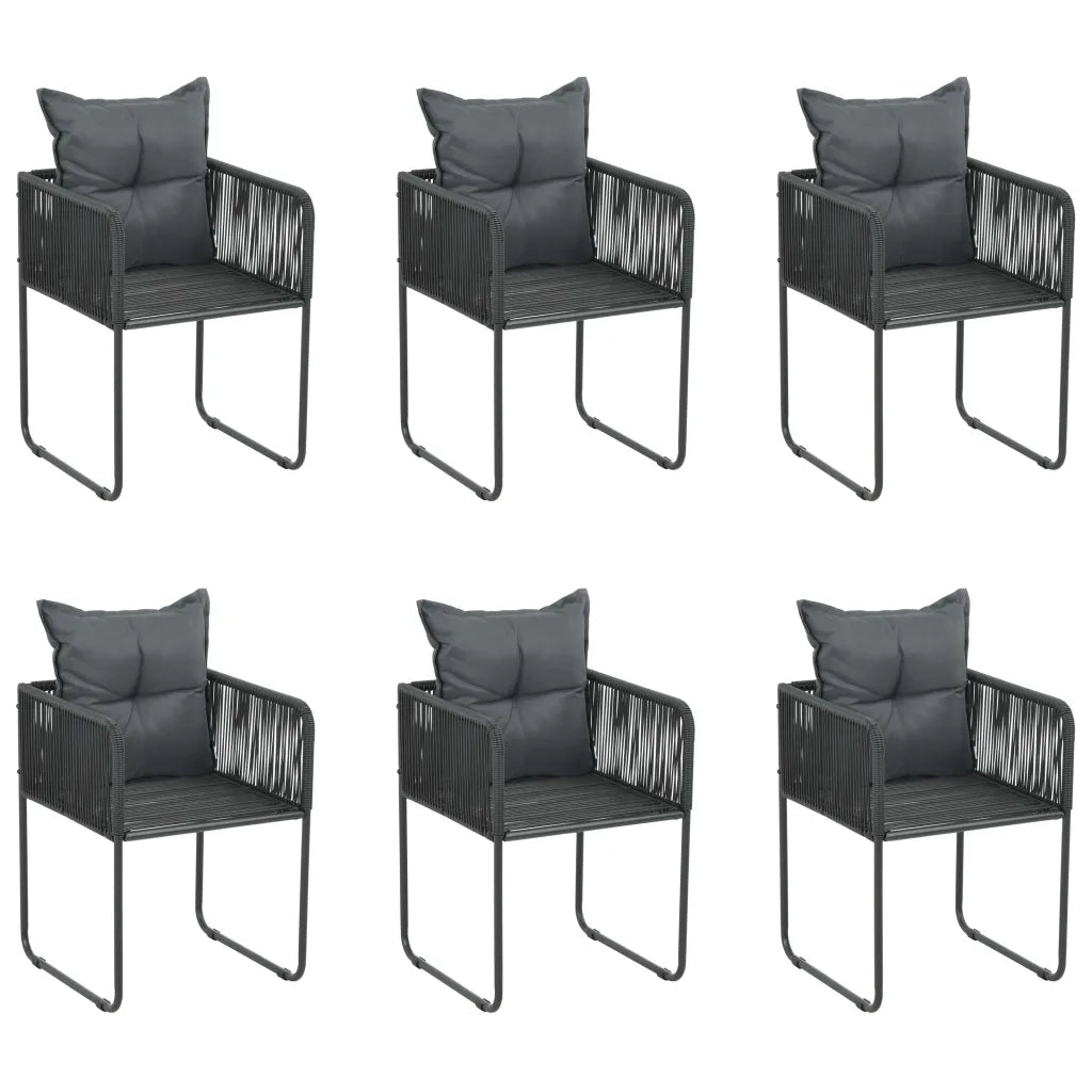 Set da Pranzo da Giardino 7 pz Nero 3156501