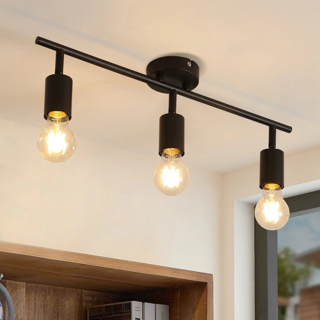ZMH Faretto da soffitto neri E27 orientabili 350° vintage per camera letto