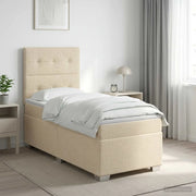 Letto box spring con materasso Crema 80 x 200 cm Tessuto 3453281