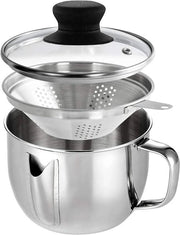 Vetafscheider in acciaio inossidabile, con setola e coperchio, per ristoranti e cucine, riduzione di grasso, 1000 ml