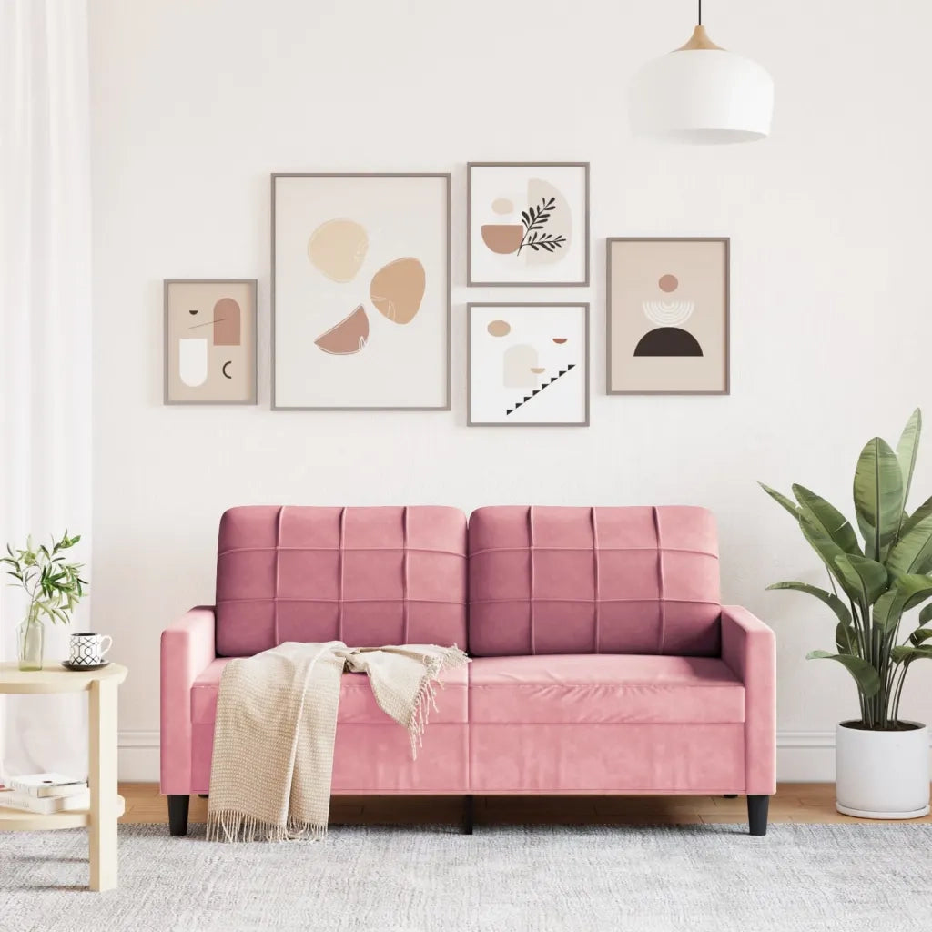 Divano a 2 Posti-Sofa 2 Posti Rosa 140 cm in Velluto 499142