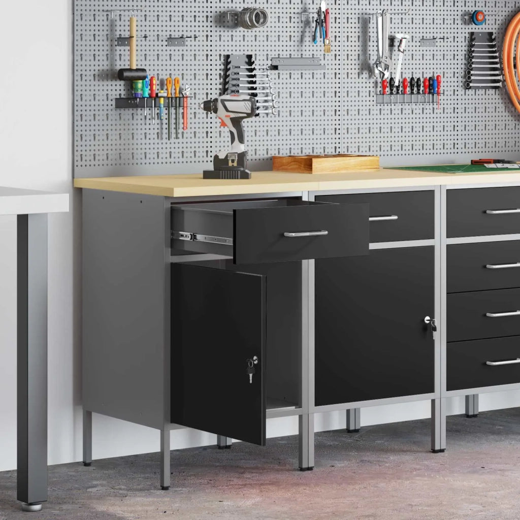Mobile da lavoro 2 pcs Nero e Grigio 100 x 55 x 85 cm 3321360
