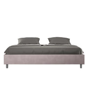 BS COM Letto matrimoniale king size con rete imbottito 190x200 microfibra glicine