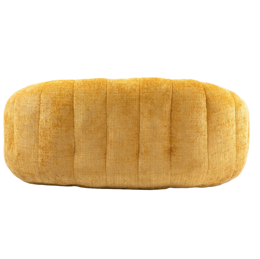 Pouf letto 150x95x63 cm con schienale e braccioli in chenille giallo
