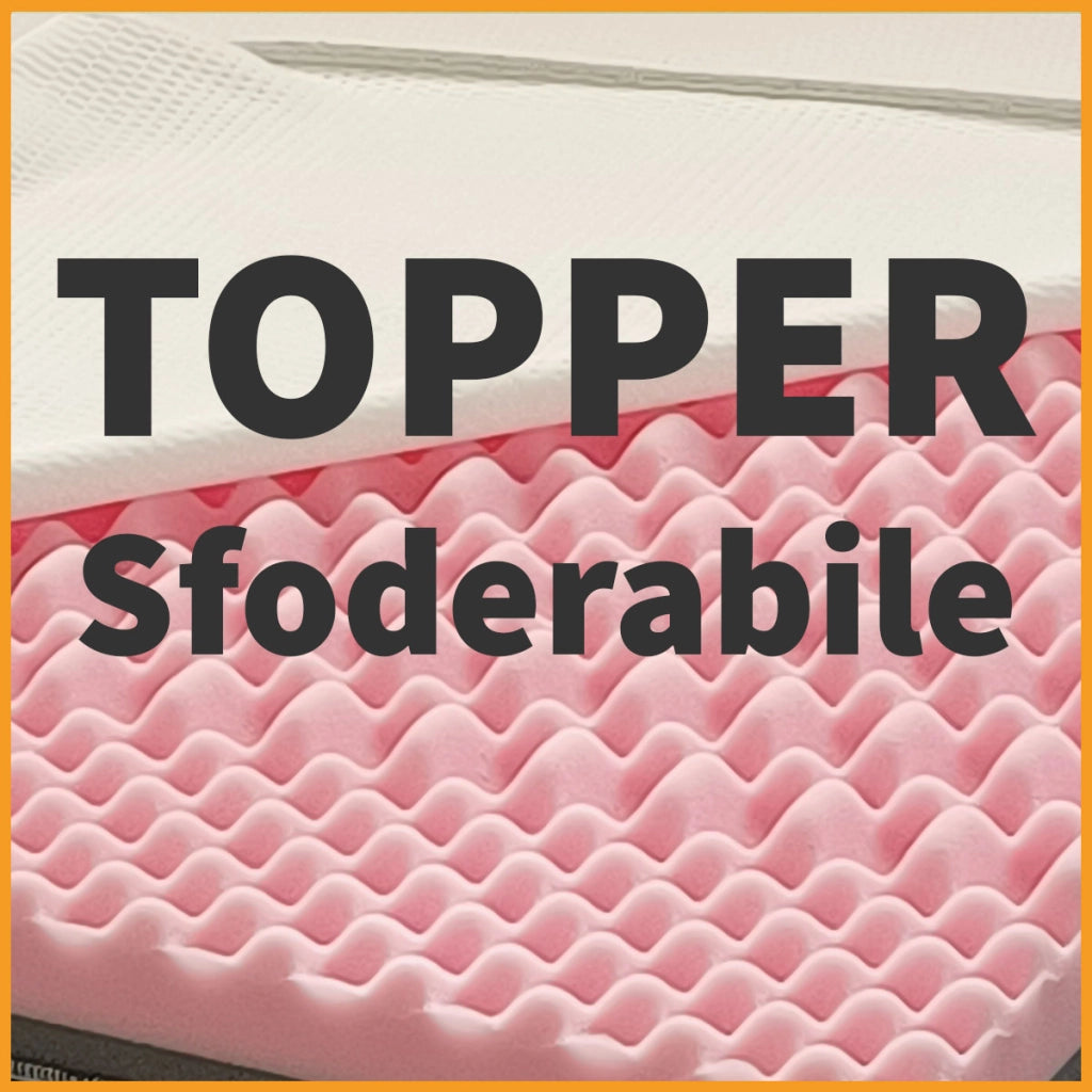 Topper MEMORY + Topper RIGIDO ORTOPEDICO ALTO 6 cm | TOPPER MEMORY e RIGIDO singolo 80X200 Cm | Materasso con tessuto SFODERABILE | Topper doppia rigiditï¿½ - MOD. FOX H6