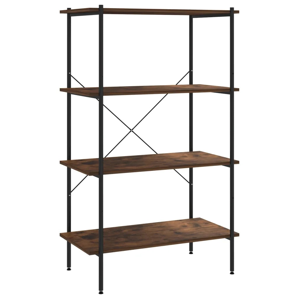 Scaffale con 4 Mensole Nero e Naturale 80x40x130 cm 336345