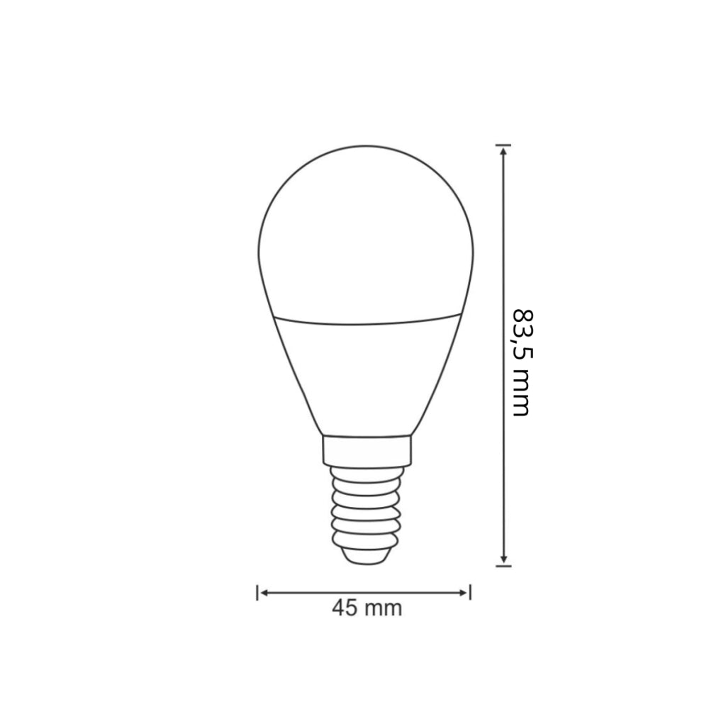 Lampadina LED G45 E14 3W 250lm 3000K opalina Polux