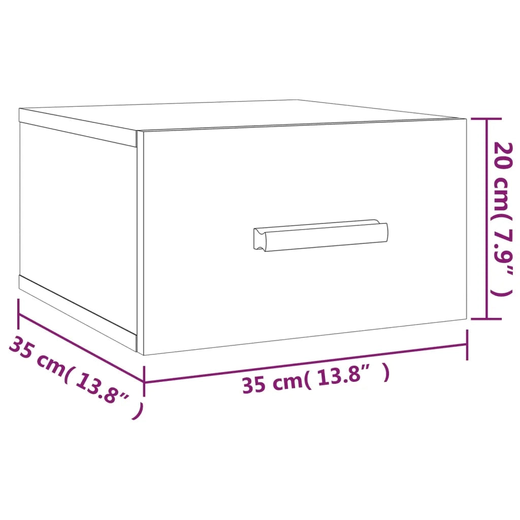 Comodino a Muro Bianco 35x35x20 cm 812834