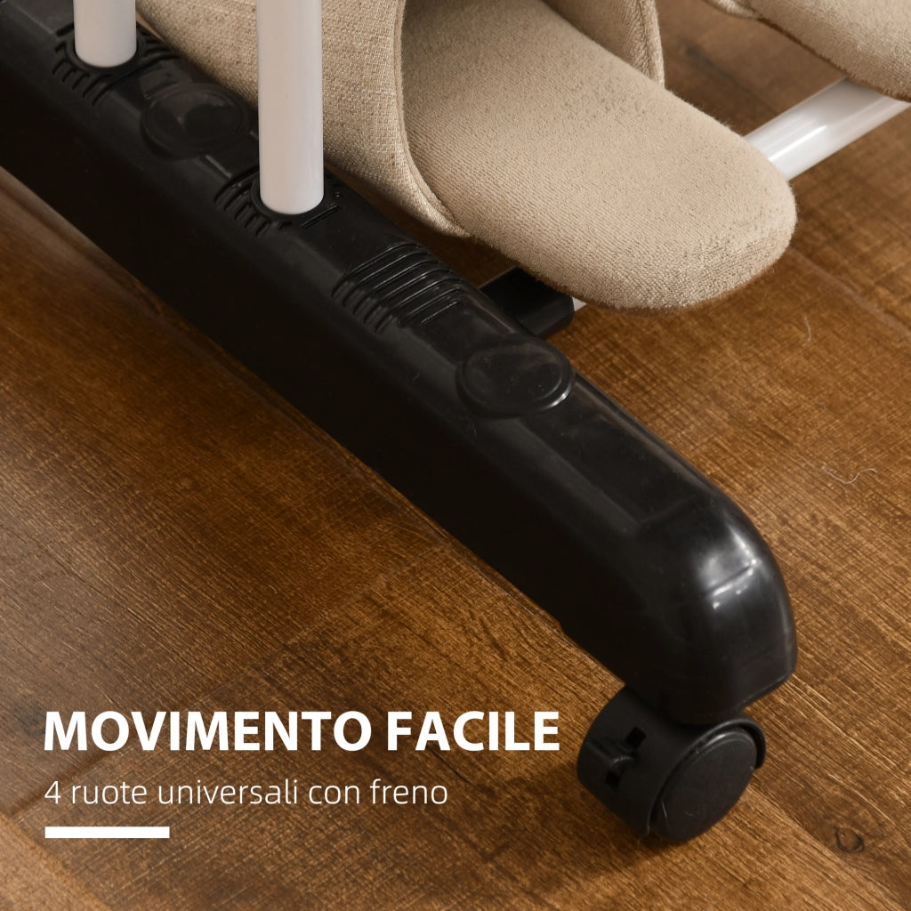 Stendibiancheria Pieghevole a 4 Ripiani con Ali Girevoli ¨C Xylo ¨C Acciaio e PP, 73x64x177 cm, Nero