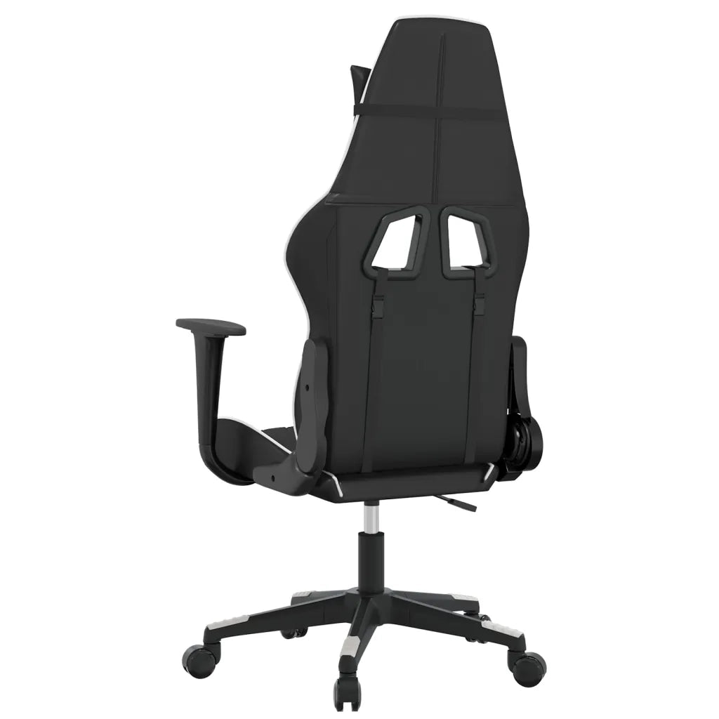 Sedia da Gaming Massaggiante Nera e Bianca in Similpelle 345516