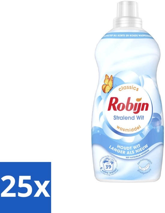 Detersivo Liquido - Piccolo e Potente Stralente Bianco - 1,19 L - Confezione in Bulk - 25 pezzi