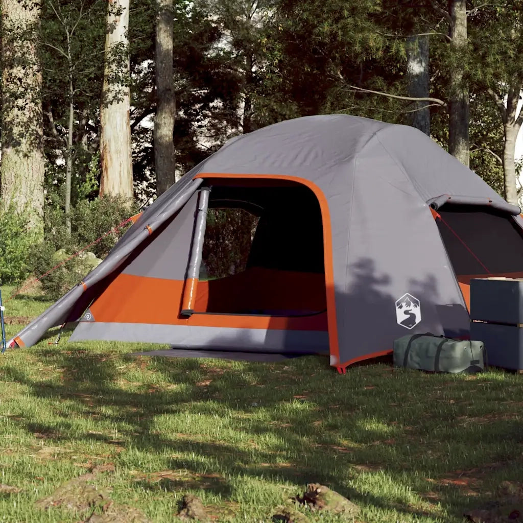Tenda da Campeggio a Cupola 4 Persone Grigia Impermeabile 94721