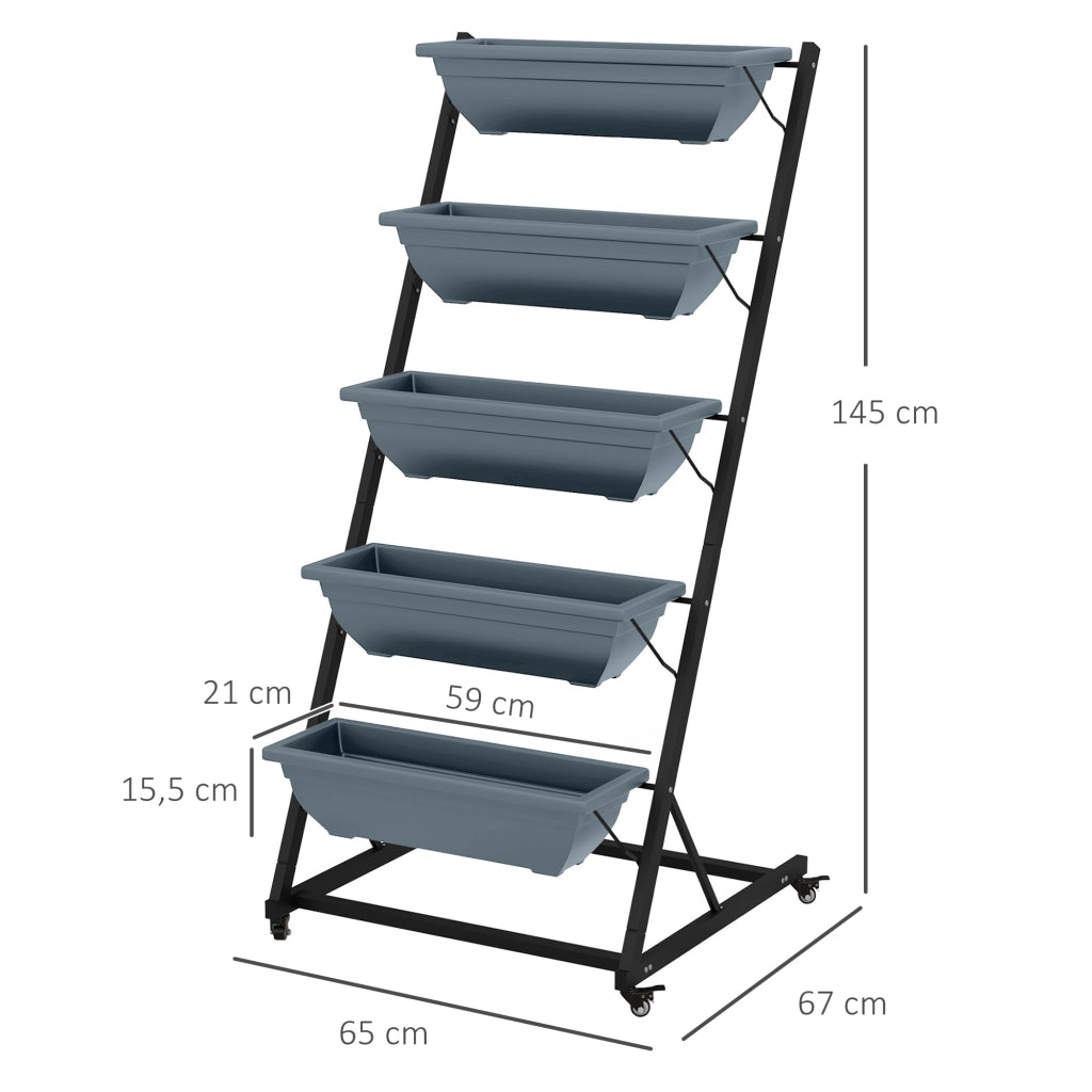 Scaffale per piante 3 ripiani ¨C Xylo ¨C grigio e nero 65x67x145 cm