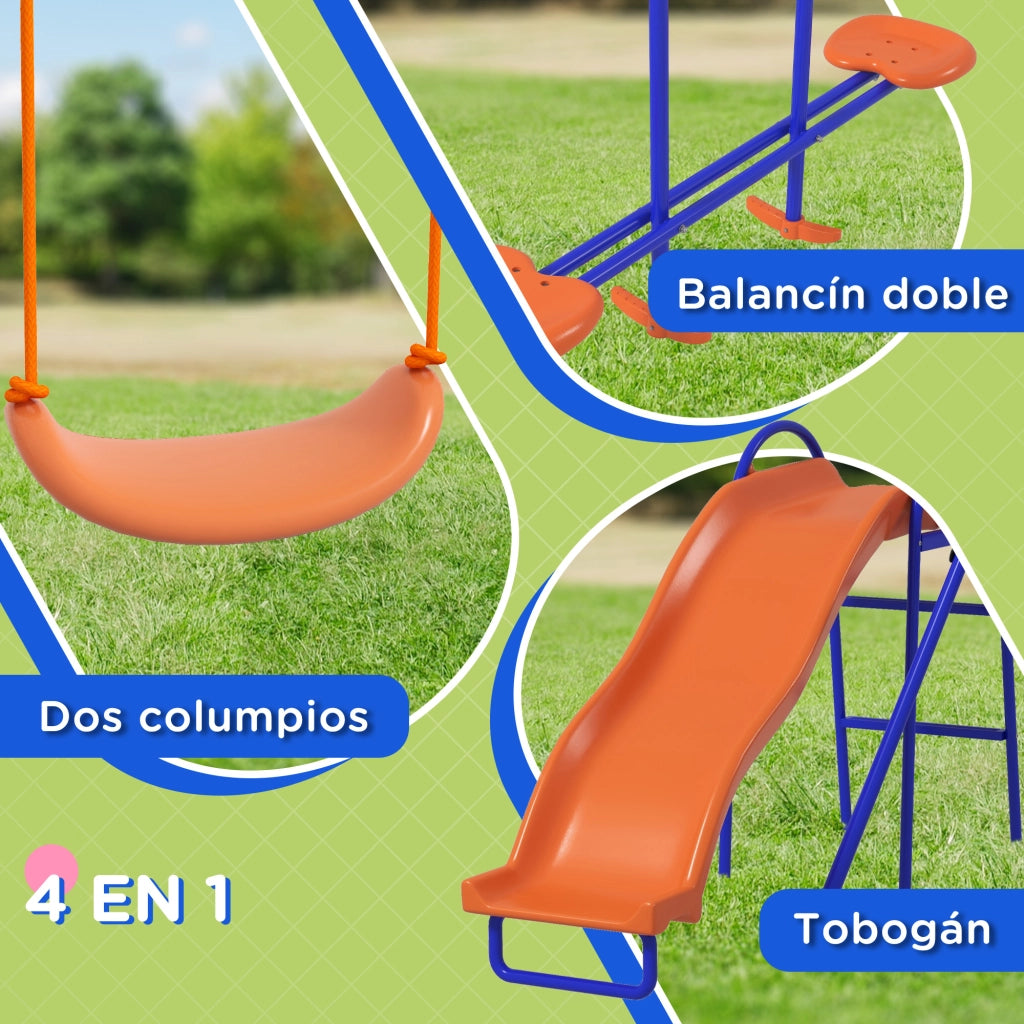 Altalena 4 in 1 per Bambini con Scivolo ¨C Minimal ¨C Multicolore