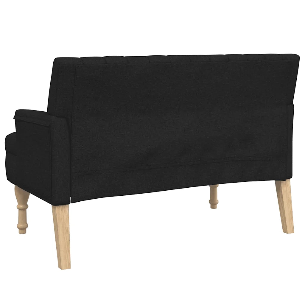 Panca con Cuscini-Sgabello-Divano Nera 113x64,5x75,5 cm in Tessuto