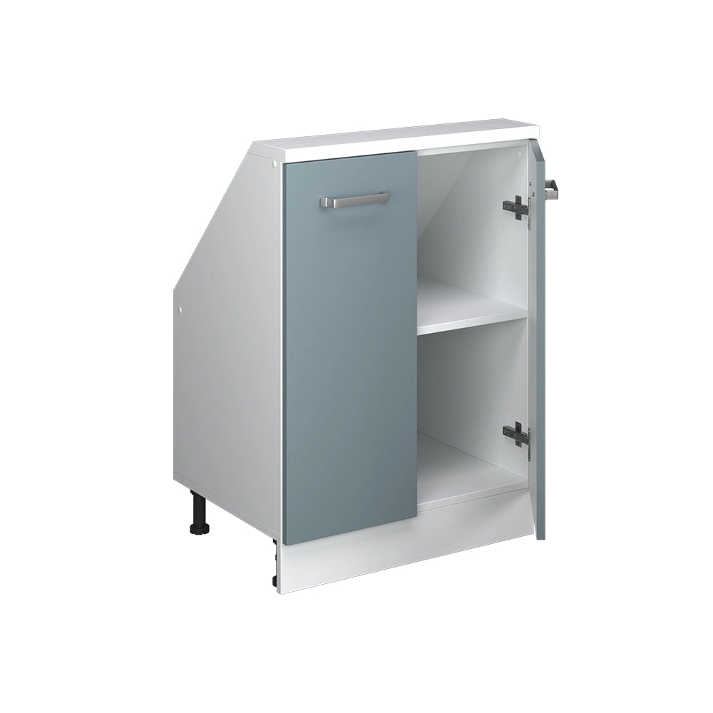 Mobile sottotetto Rion Grigio-blu/Bianco con 2 porte Vicco
