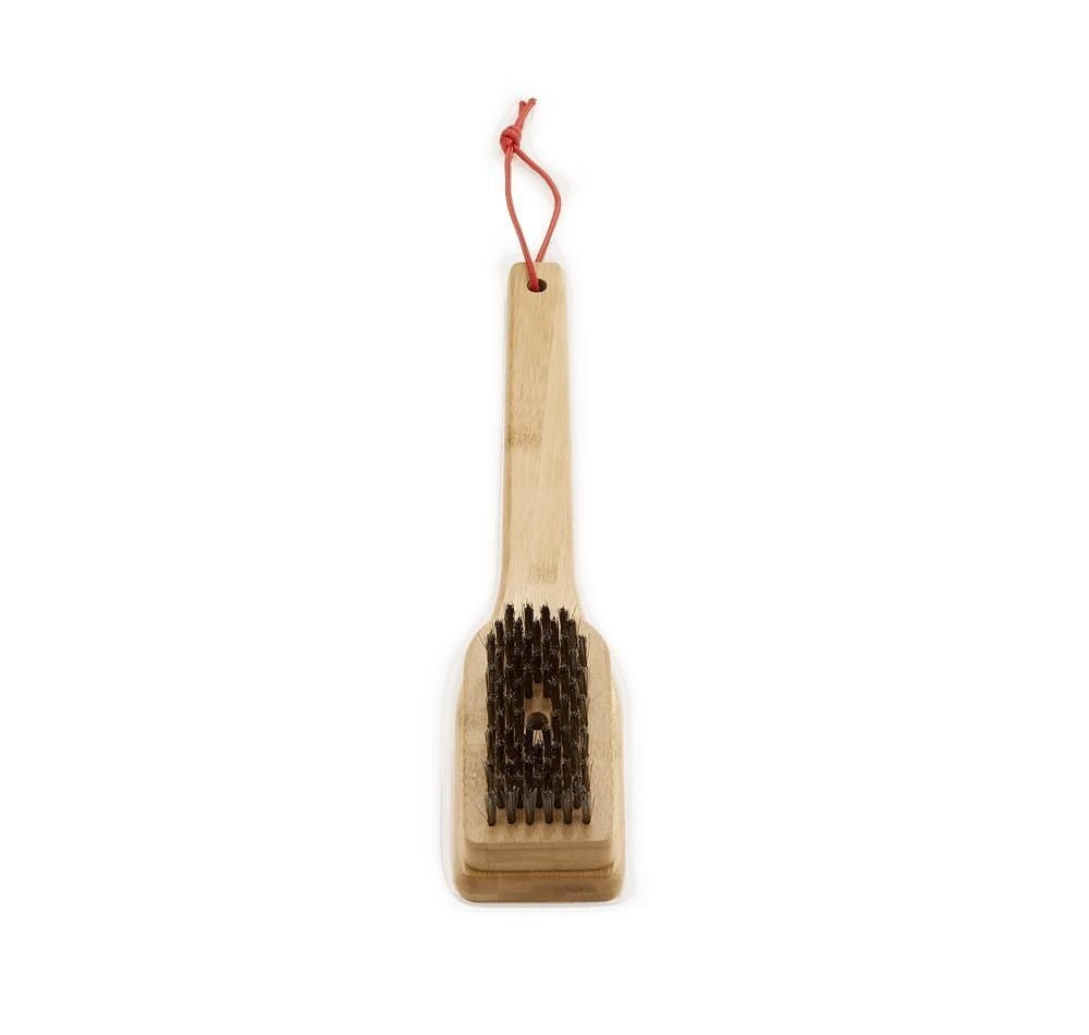 Weber 6275 Spazzola per Griglia in Bamboo 30 cm Setole in Acciaio Inossidabile Accessorio Barbecue colore Marrone