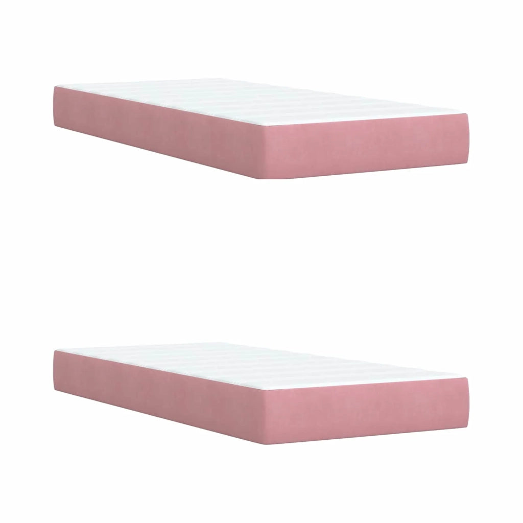 Letto box spring con materasso Rosa 200 x 200 cm Velluto 3453208