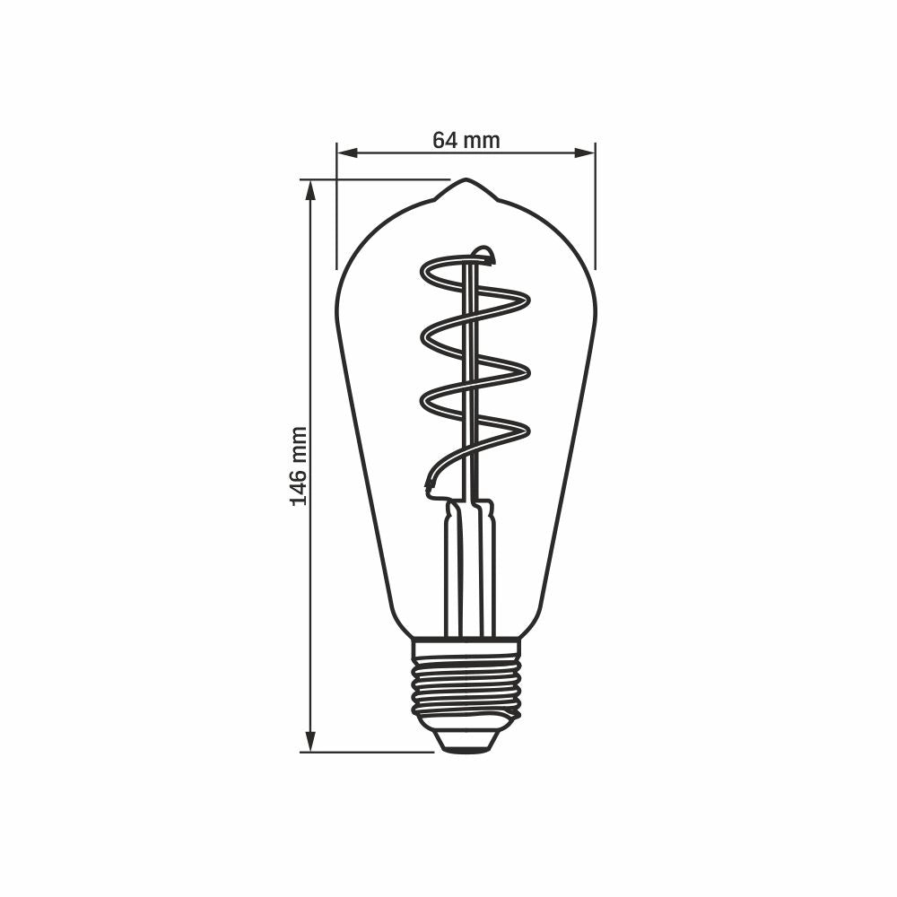 Lampadina LED dimmerabile ambra ST64 4W E27 2200K Videx