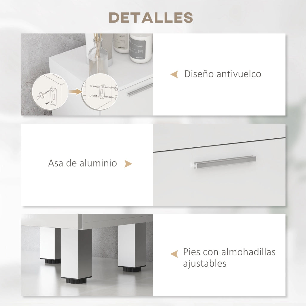 Mobile da bagno con cassetti ¨C Minimal ¨C Bianco 30x30x93