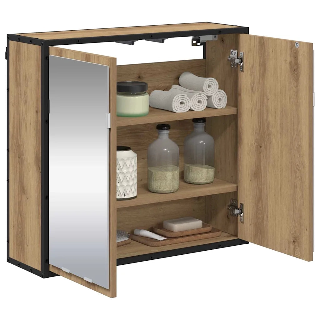 Scaffale da parete con porta Rovere artigianale 65 x 20 x 60 cm 883609