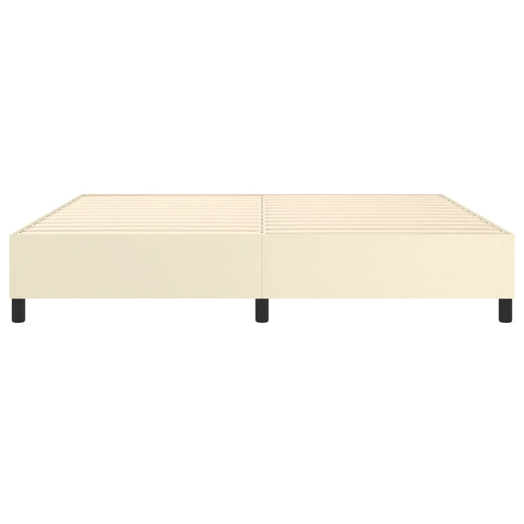 Letto matrimoniale | Letto per adulti | Struttura Letto a Rete a Molle Crema 200x200 cm in Similpelle