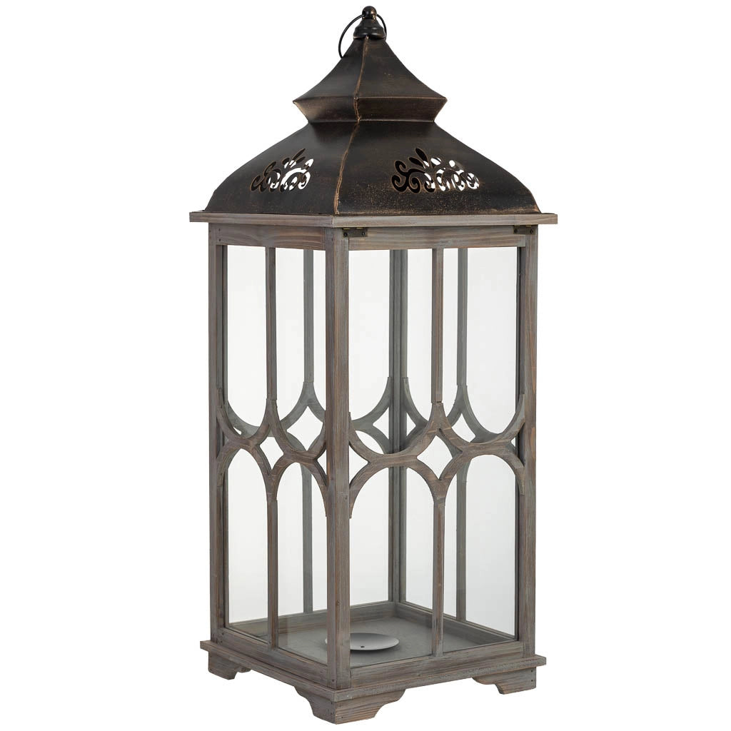 Lanterna in legno 32x32x82h cm