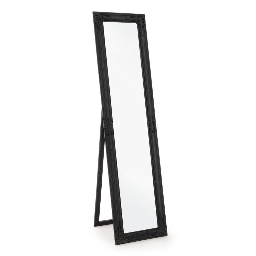 Specchio da Terra Legno Nero Classico da Interno 40x160 cm - HALL